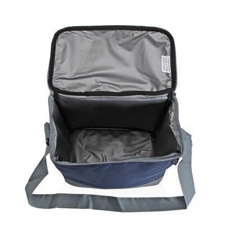 GREY AND BLUE 14L INSULATED LUNCH BOX