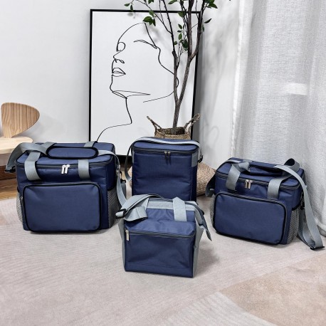 GREY AND BLUE 14L INSULATED LUNCH BOX