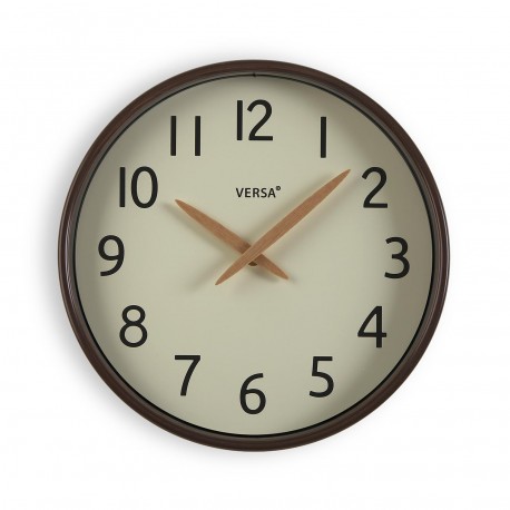DARK WOOD EFFECT WALL CLOCK 30CM