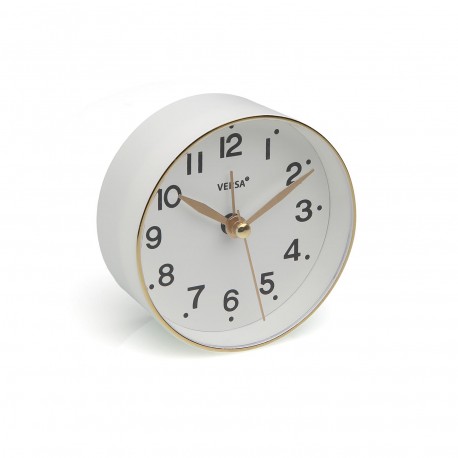 WHITE ALARM CLOCK 8.5 CM