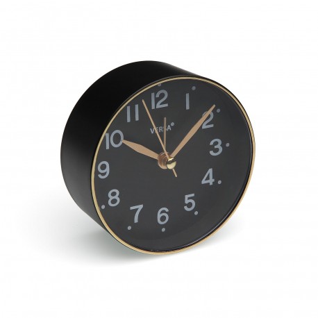 BLACK ALARM CLOCK 8.5 CM
