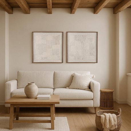 FRAMED CANVAS 60X60 CLAY