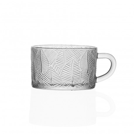 LEAF GLASS MUG 400ML