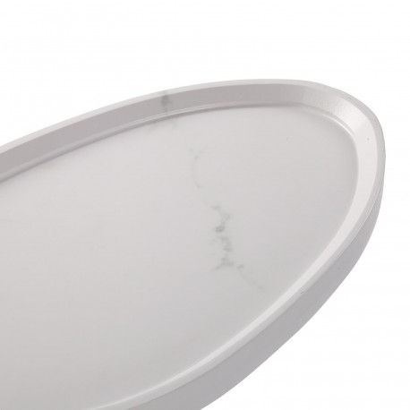 WHITE MARBLE EFFECT SIDE TABLE NELA