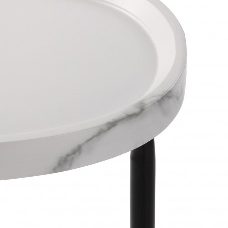 WHITE MARBLE EFFECT SIDE TABLE NELA