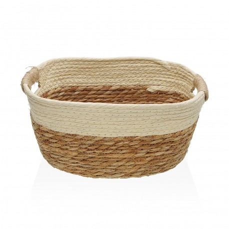 BEIGE BASKET WITH HANDLES M