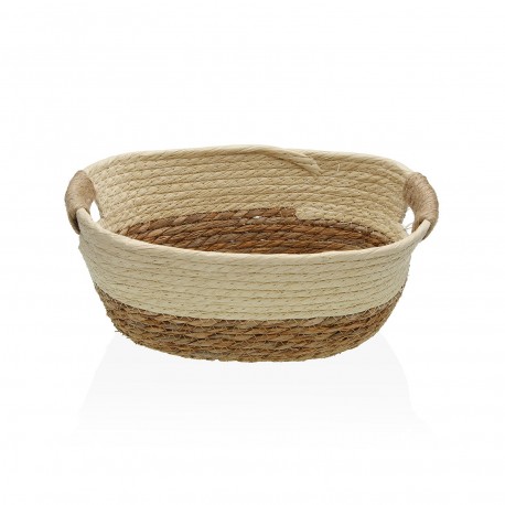 BEIGE BASKET WITH HANDLES S