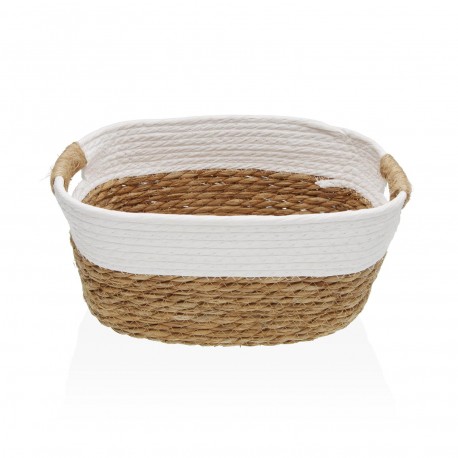 WHITE BASKET WITH HANDLES M