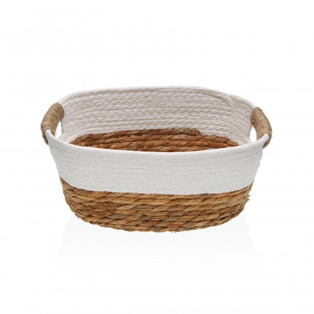 WHITE BASKET WITH HANDLES S