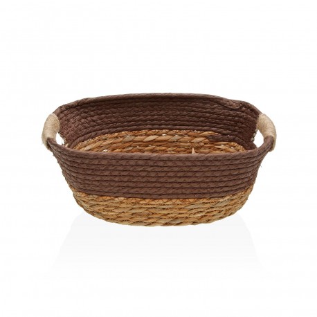 BROWN BASKET WITH HANDLES S
