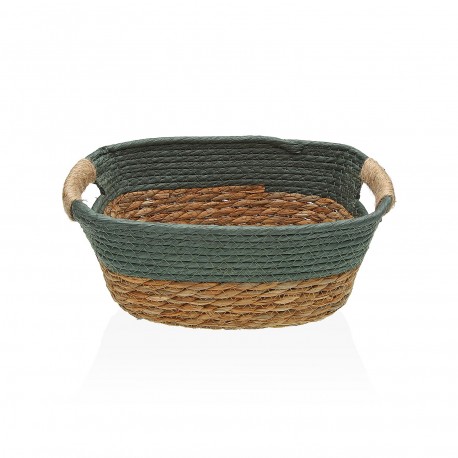 GREEN BASKET WITH HANDLES S