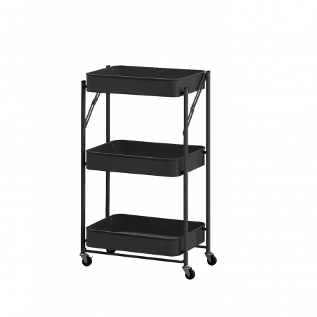 BLACK METAL FOLDING TROLLEY