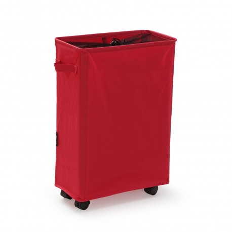 LONG RED LAUNDRY HAMPER WITH MESH COVER