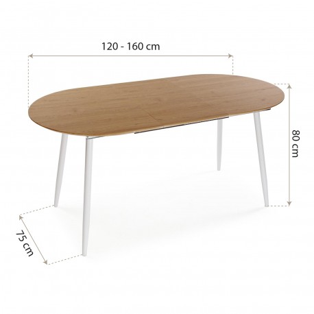 WHITE EXTENDABLE DOINYO TABLE