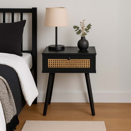 AHEDO BLACK BEDSIDE TABLE