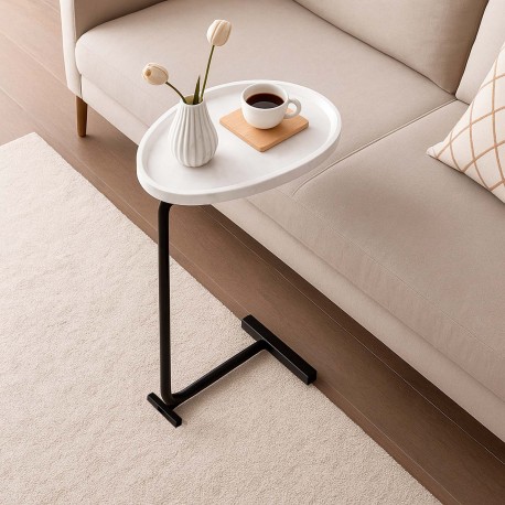 WHITE SIDE TABLE NELA