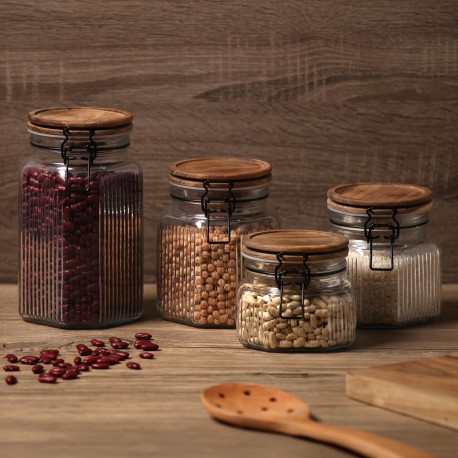 ACACIA LID JAR 1000ML