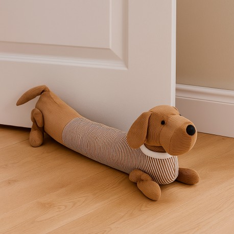 DOG DOORSTOP WITH STRIPED SHIRT