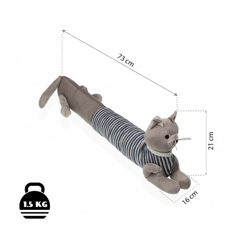 CAT DOORSTOP WITH STRIPED SHIRT