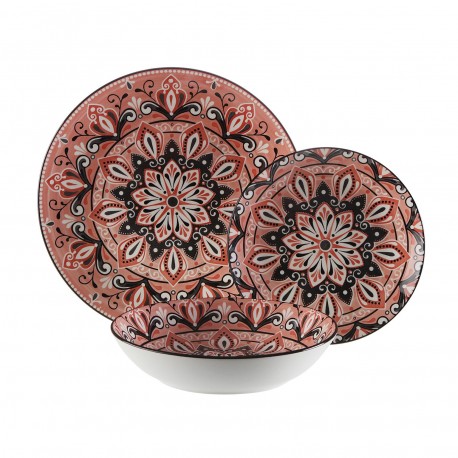 18-PIECE DINNER SET MOSAIC PINK