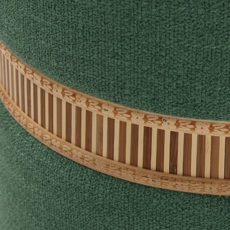 SET OF 2 GREEN BAMBOO RING STORAGE POUFFES