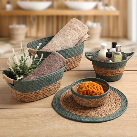GREEN BASKET WITH HANDLES M