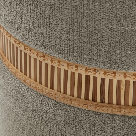 SET OF 2 GREY BAMBOO RING STORAGE POUFFES
