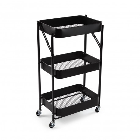 BLACK METAL FOLDING TROLLEY