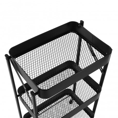 BLACK METAL FOLDING TROLLEY