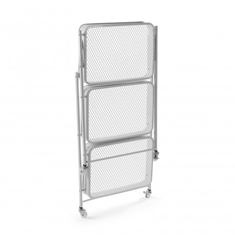 WHITE METAL FOLDING TROLLEY