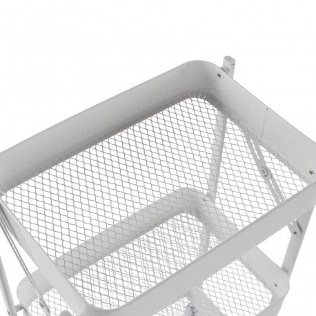 WHITE METAL FOLDING TROLLEY