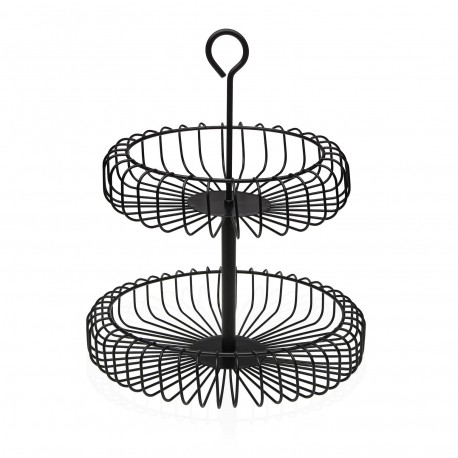TWO-TIER BLACK FRUIT PLATTER