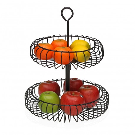 TWO-TIER BLACK FRUIT PLATTER