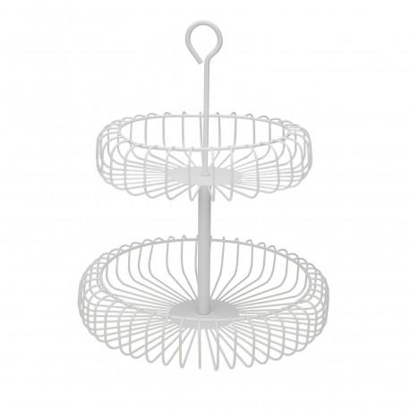 TWO-TIER WHITE FRUIT PLATTER