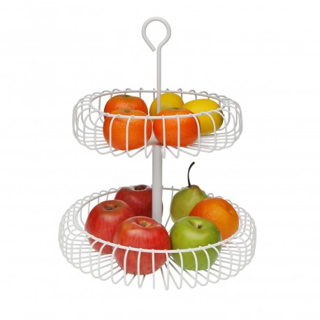 TWO-TIER WHITE FRUIT PLATTER