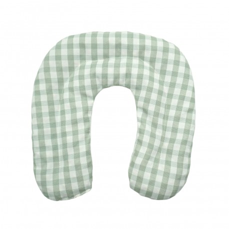 GREEN VICHY NECK SHAPE THERMAL PILLOW