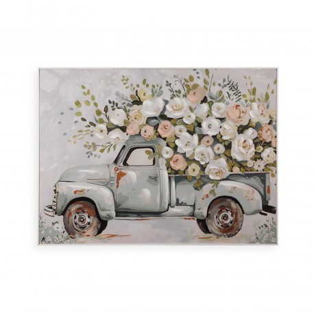 CANVAS FLORAL TRUCK PICTURE 60 X 80