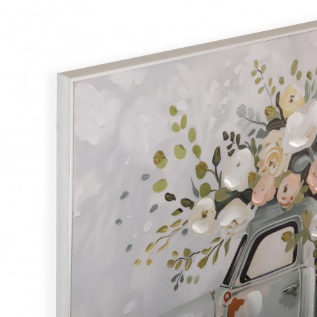 CANVAS FLORAL TRUCK PICTURE 60 X 80