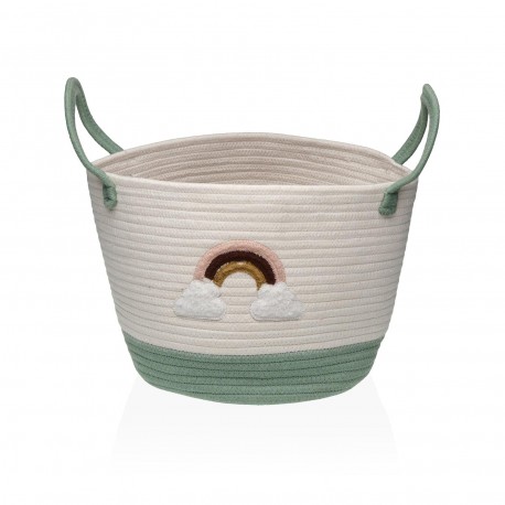GREEN AND WHITE RAINBOW BASKET