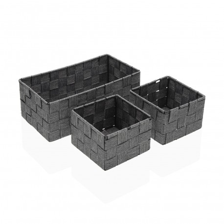 SET OF 3 GREY BASKETS