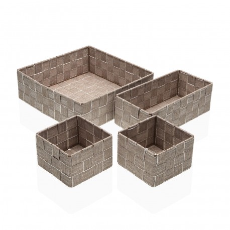 SET OF 4 BEIGE BASKETS