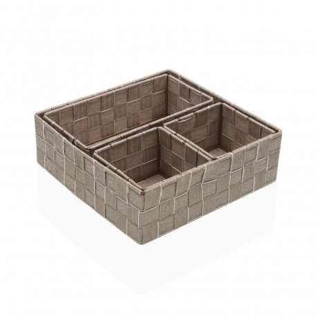 SET OF 4 BEIGE BASKETS