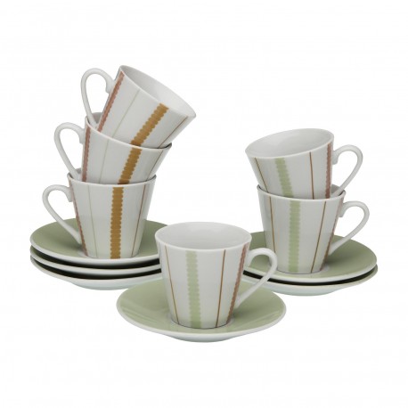FLINT COFFEE CUP AND SAUCER SET OF 6
