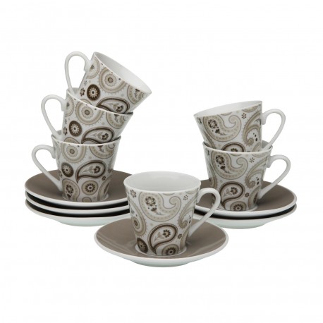 GLOB COFFEE CUP AND SAUCER SET OF 6