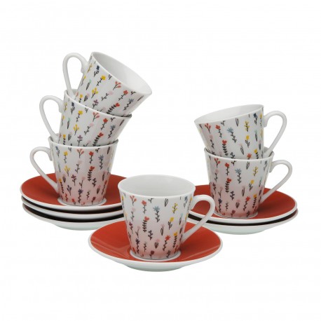 BLUME COFFEE CUP AND SAUCER SET OF 6