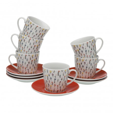 BLUME TEA SET 6 CUPS AND SAUCERS