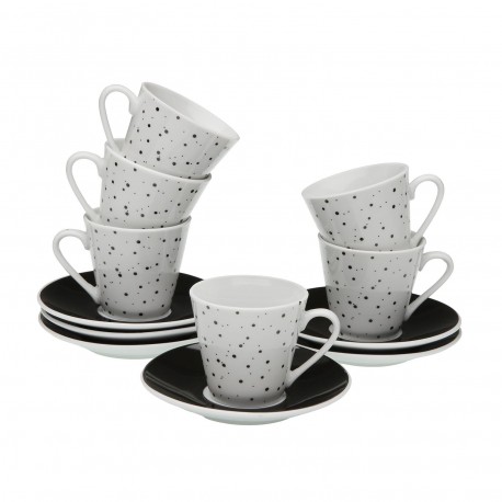 SPECKLE COFFEE CUP AND SAUCER SET OF 6