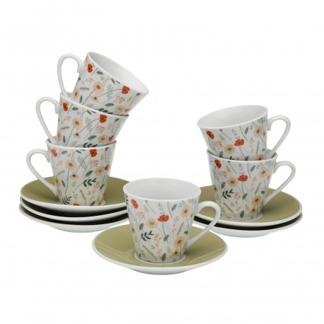 VERDI COFFEE CUP AND SAUCER SET OF 6