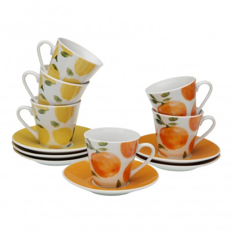 LEMONS ORANGES COFFEE CUP SET OF 6