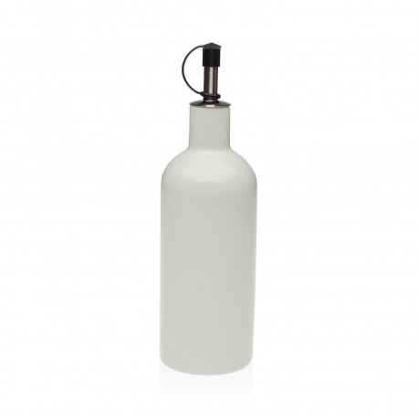 WHITE STONEWARE OIL BOTTLE